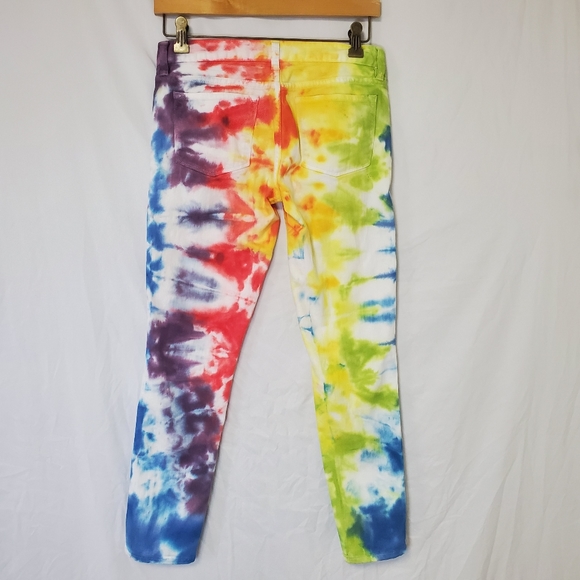 J CREW Toothpick Custom Tie Dye Ankle Jeans 26 - Picture 3 of 3